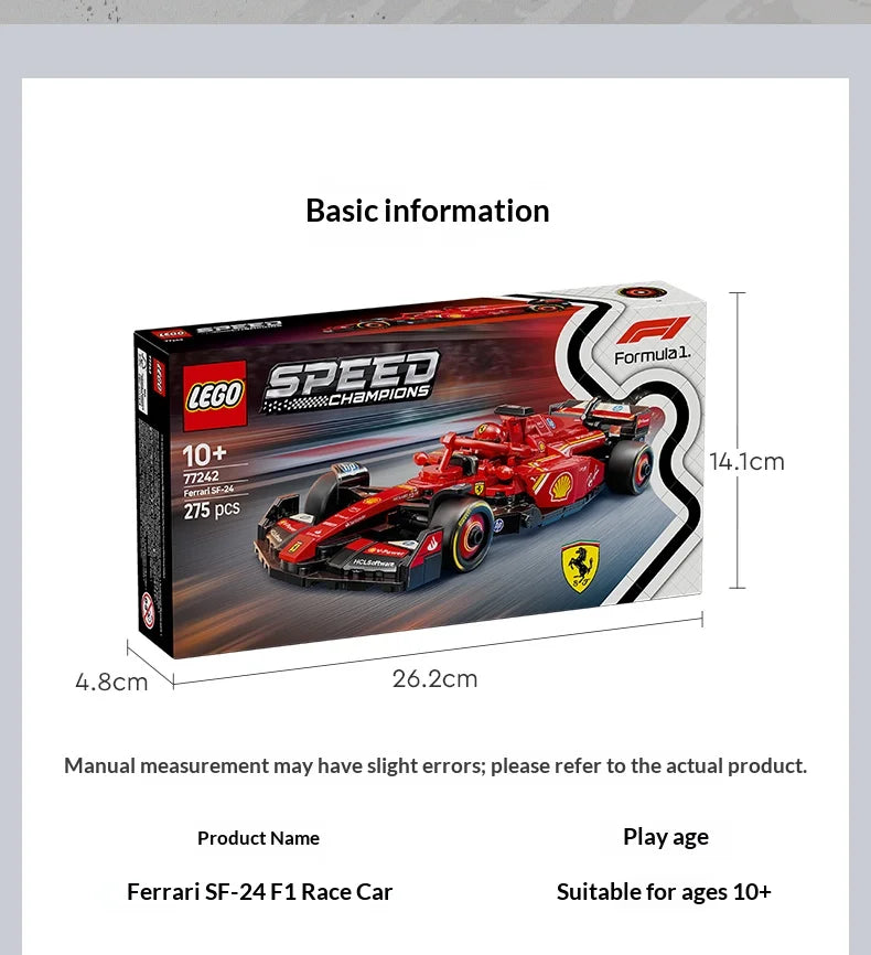 Célébration de Noël Lego 77242 Voiture de Course F1 Ferrari SF-24 Jouets pour Enfants Cadeau de Noël