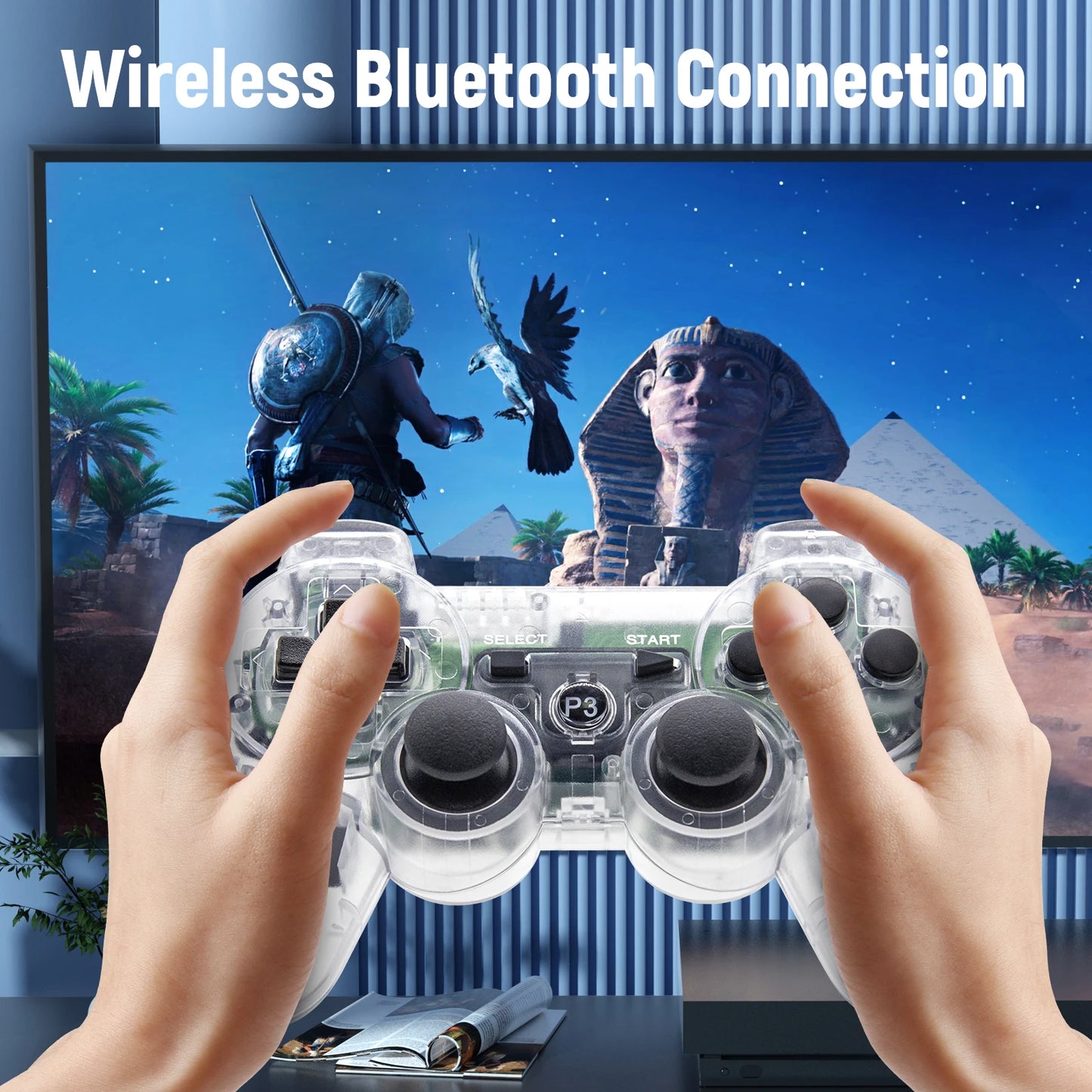 Controller für Playstation 3/PS3/PC/Android Konsolen Drahtloses BT Gamepad 6-Achsen-Gyro Dual-Motor-Vibrationsschock Gaming-Joystick