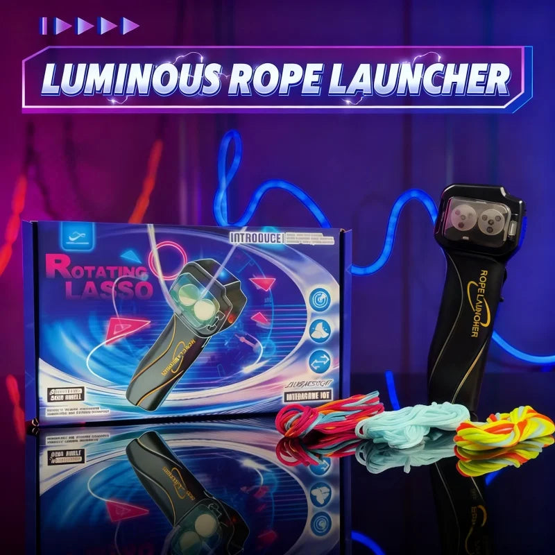 High-End Intelligent Electric Glow Rope Launcher with Adjustable Speed Rotating Circular Rope Toy for Stress Relief  Fun Learn