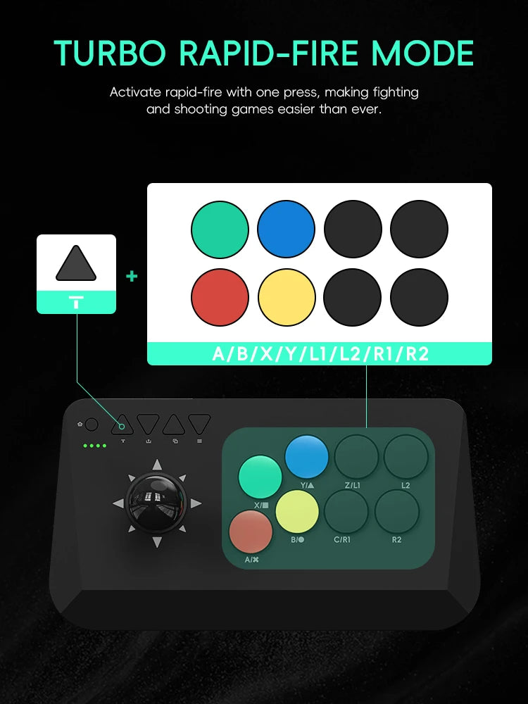 Data Frog Arcade Fighter Stick für Windows, iOS, Android TV Box, Street Fighter Arcade Joystick Unterstützung M8 Retro Game Stick