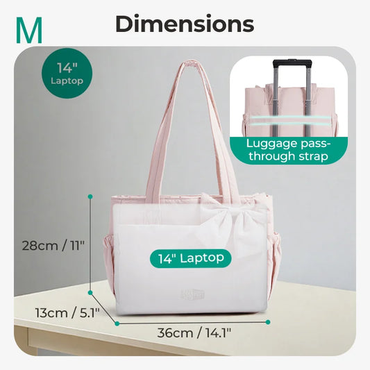 BAGSMART Tragetasche in drei Größen mit mehreren Taschen, gesteppte Handtasche, lässige Umhängetasche, Puffer-Tasche mit großem Fassungsvermögen
