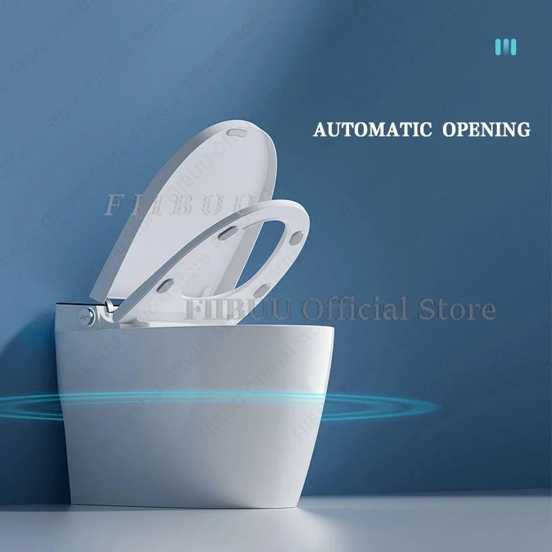 Luxuriöses Smart-WC mit integriertem Wassertank, beheiztem Sitz, verlängerter Toilettenschüssel, Verdunklungs-Spülung, Nachtlicht und integriertem Bidet-Sitz