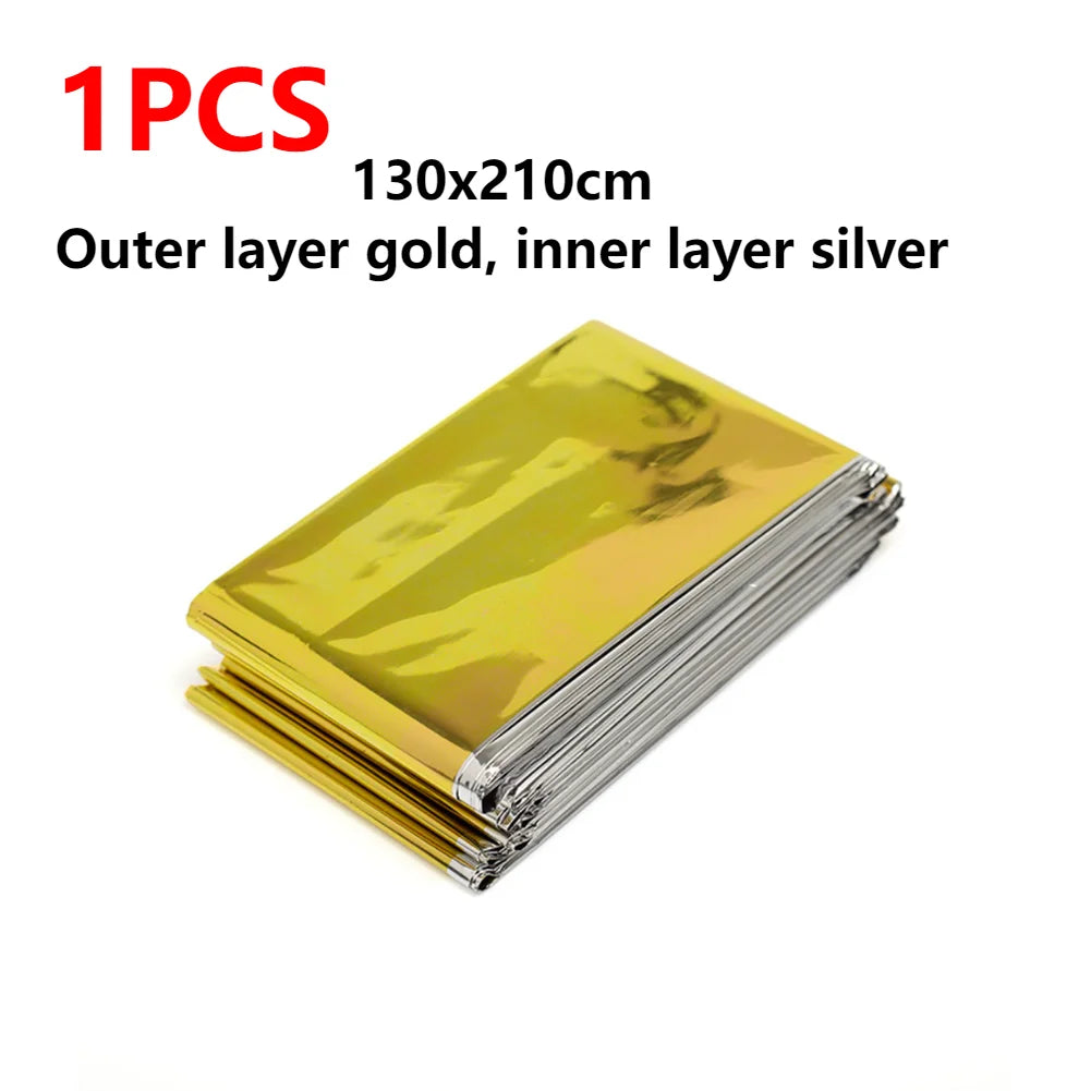 1-5PCS Emergency Thermal Blanket Waterproof Windproof Blankets for Outdoor Survive First Aid Blanket Foil Thermal Rescue Blanket