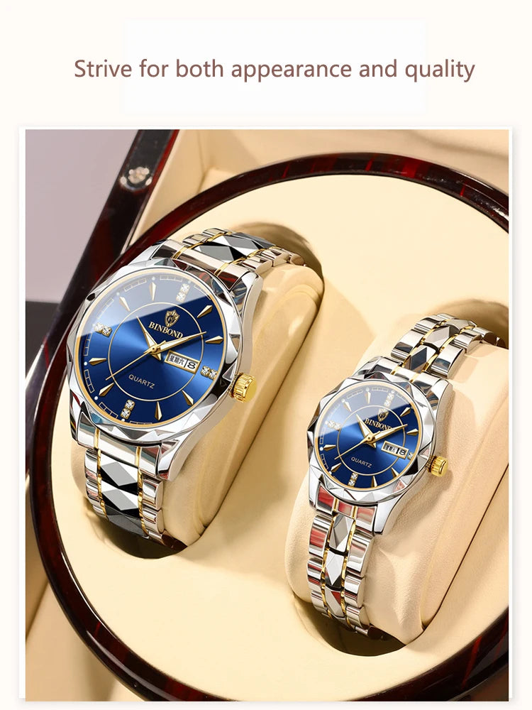 BINBONG Montres Femme Luxe Mode Dames Montre à Quartz Étanche Lumineuse Date Acier Inoxydable Montre-Bracelet Cadeau Petite Amie Amoureux