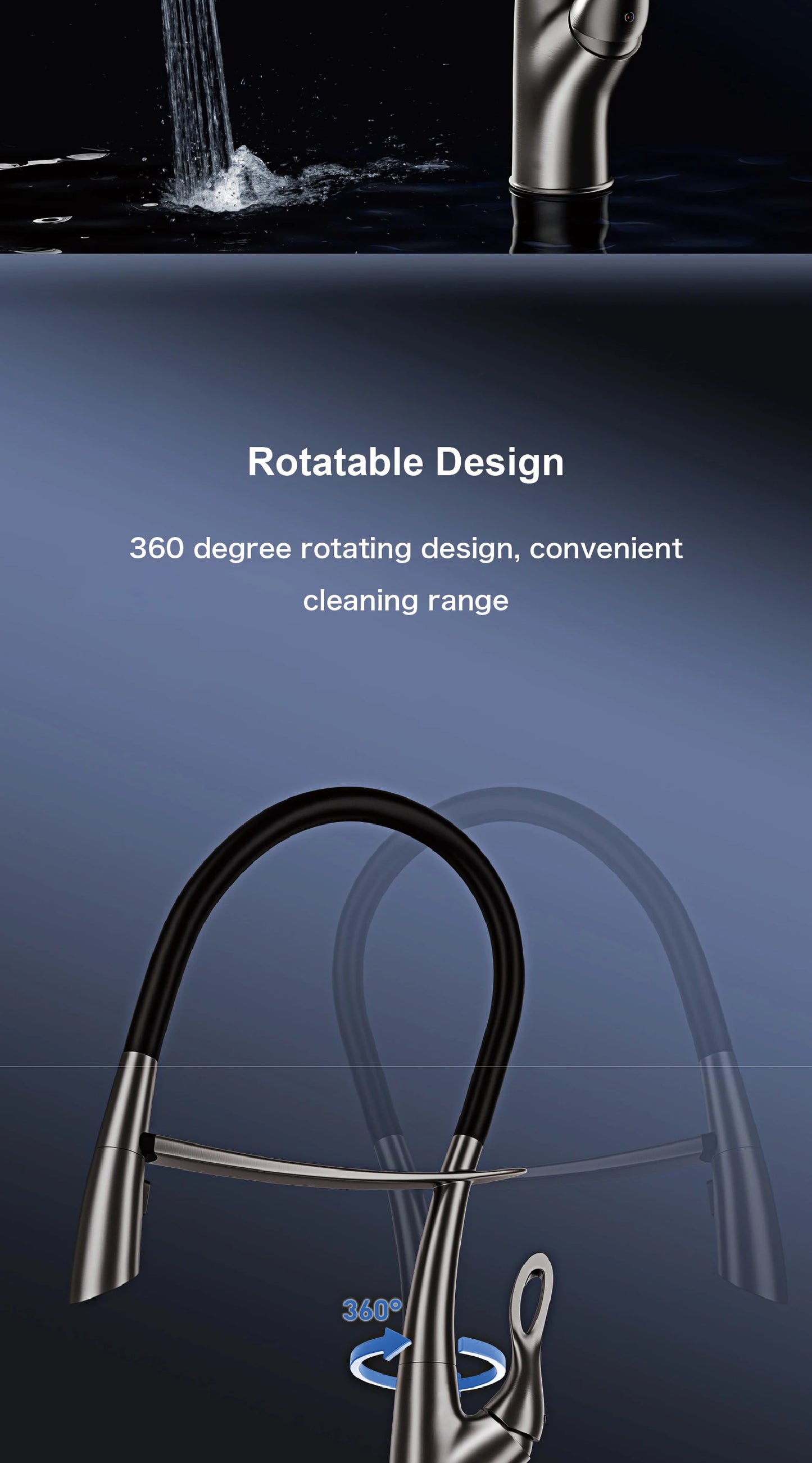 Mitigeur de cuisine Gestan en laiton brossé doré avec interrupteur tactile, cartouche céramique monotrou, robinet d'évier eau chaude et froide