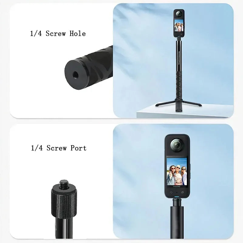 Poignée de bundle perche à selfie pour Insta360 X4 X3 X2 GoPro 12 11 10 9 DJI Action 4 3 SJCAM Camera Bullet Time Perche à selfie invisible