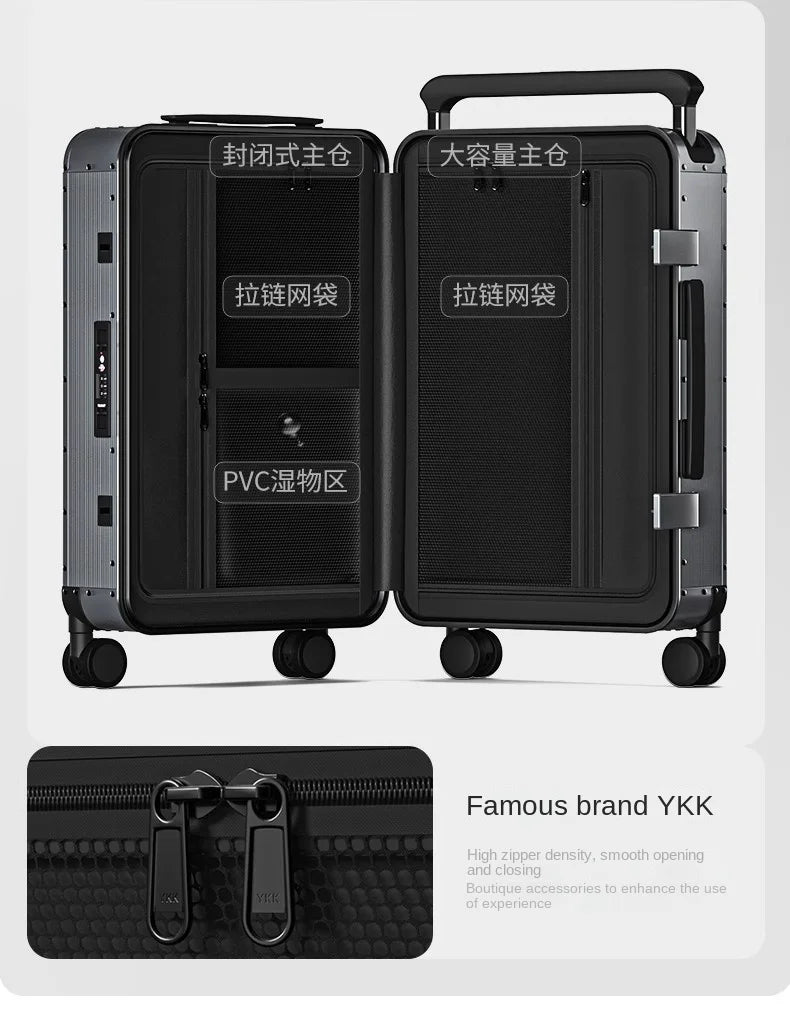 20/24 inch All aluminum-magnesium alloy Travel Suitcase Carry-On Luggage Trolley Case With Wheels Business Boarding Box