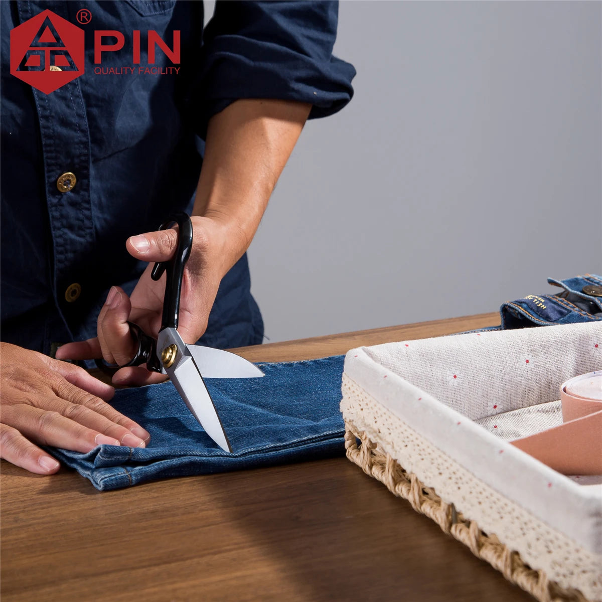 Ciseaux de tailleur pour gauchers PIN 10/12 pouces, ciseaux à tissu et cuir en acier inoxydable, ciseaux de couture ergonomiques pour gauchers