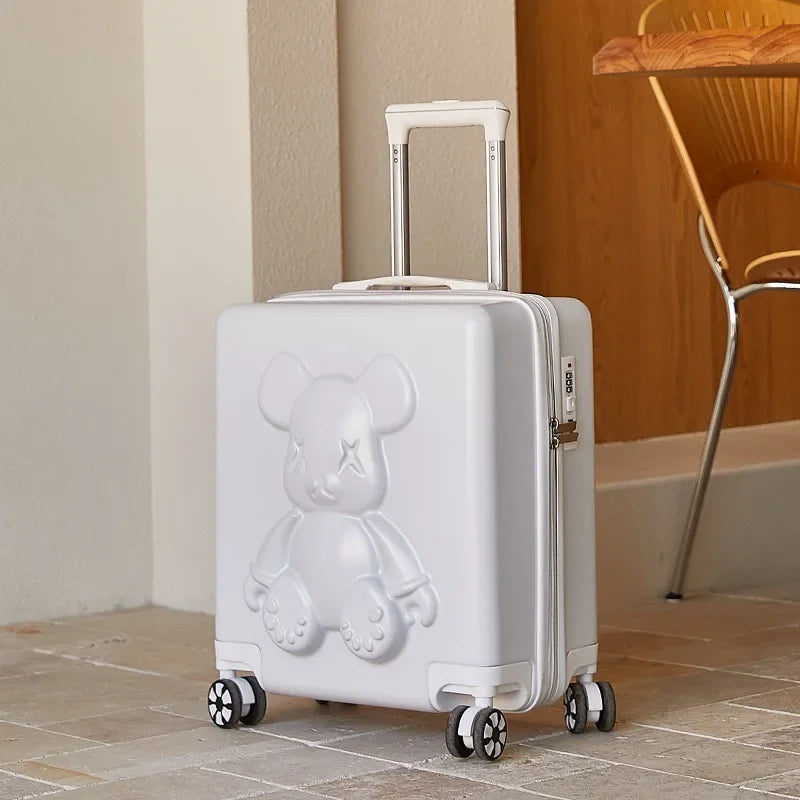 Nouvelle valise trolley universelle à roulettes 18 pouces 2024, sac de maquillage cabine pour hommes et femmes