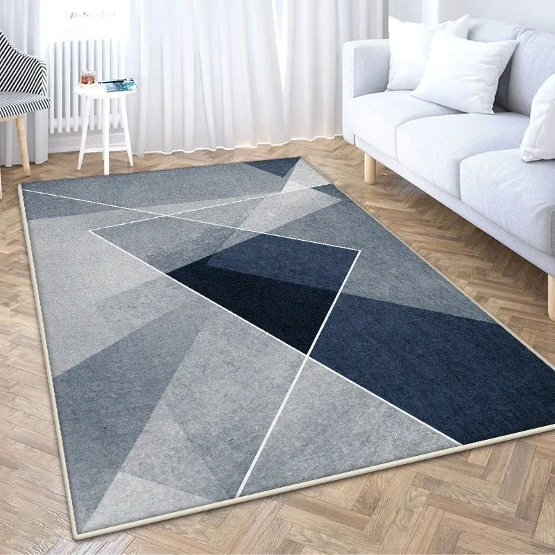 Moderner geometrischer TEPPICH FÜR WOHNZIMMER Leichte Luxus-Dekoration Schlafzimmer Leicht zu reinigender Teppich Große Fläche Wohnzimmer Anti-Rutsch-Matten