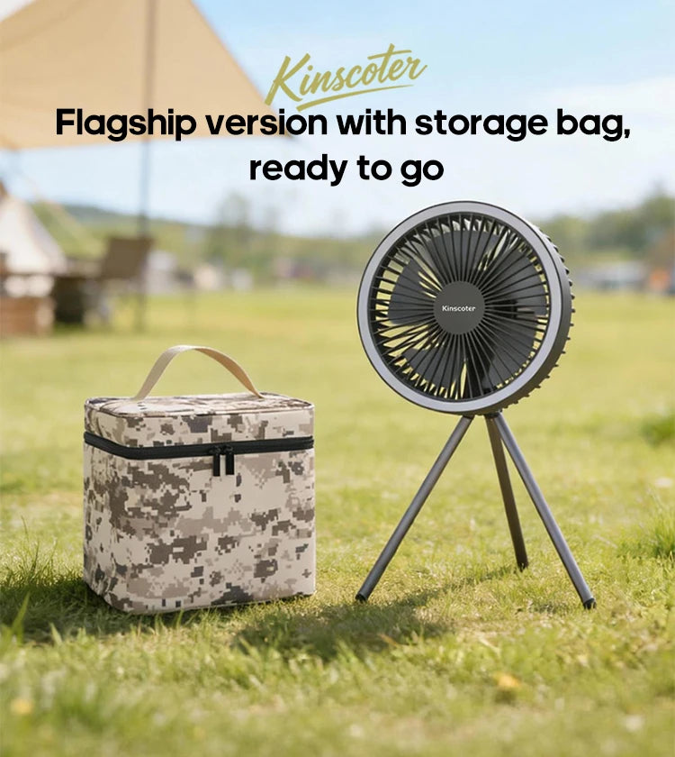 10000mAh 4000mAh Camping-Ventilator Wiederaufladbarer Tischventilator Tragbarer Zirkulator Kabelloser Deckenventilator mit Powerbank LED-Beleuchtung