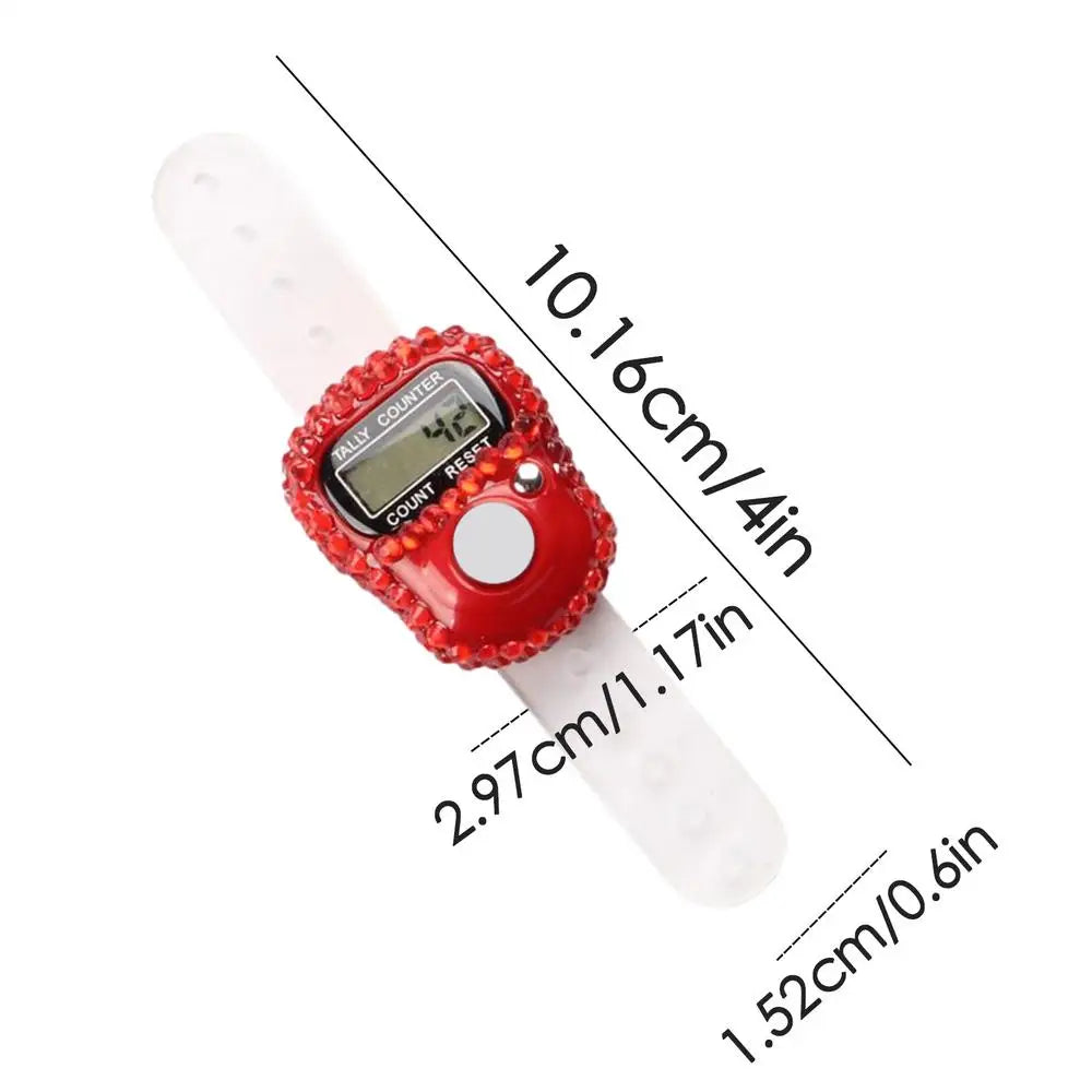 1pc Digital Finger Ring Counter with LCD Resettable Electronic Islamic Tasbih Prayer Counter Adjustable Tally Clicker for Sports