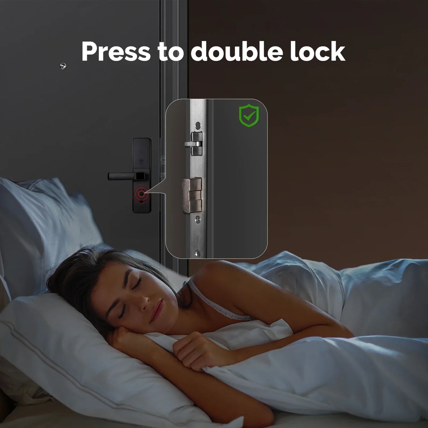 WiFi Smart Door Lock Indoor Password Fingerprint Remote Unlock Keycard Antihijack Tamper Alarm Battery Powered Temporary Charge