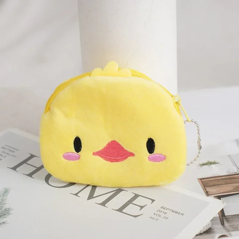 Cartoon Süße Schweinchen Geldbörse Kawaii Portemonnaie Weiche Plüsch Münztasche Schlüssel Kopfhörer Münz-Organizer Beutel Reißverschlusstasche Kindergeschenk