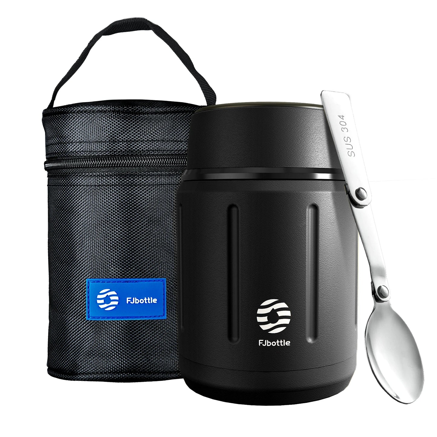 Fjbottle 500ml Essens-Thermoskanne, 316 Edelstahl Vakuumisolierter Essensbehälter mit Löffel Kinder-Brotdose