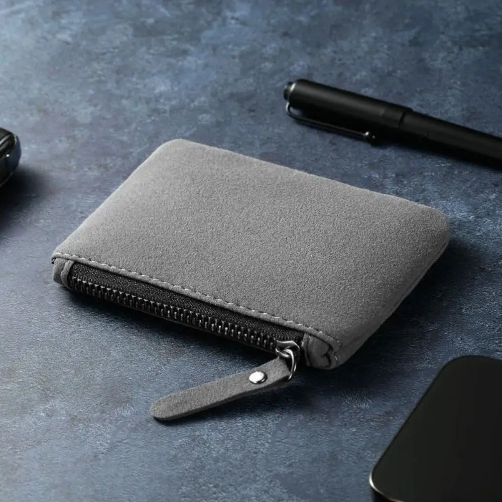 Mini portefeuilles tendance en PU, porte-monnaie, porte-cartes, sac d'argent, pochette à monnaie zippée pour femmes et hommes