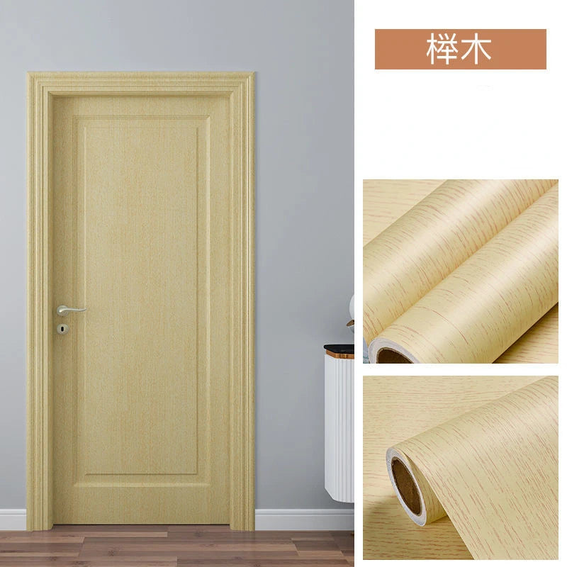 90CM Width Wood Grain PVC Wallpaper for Door Wardrobe Cupboard Table Furniture Waterproof Self Adhesive Stickers Home Decor Film