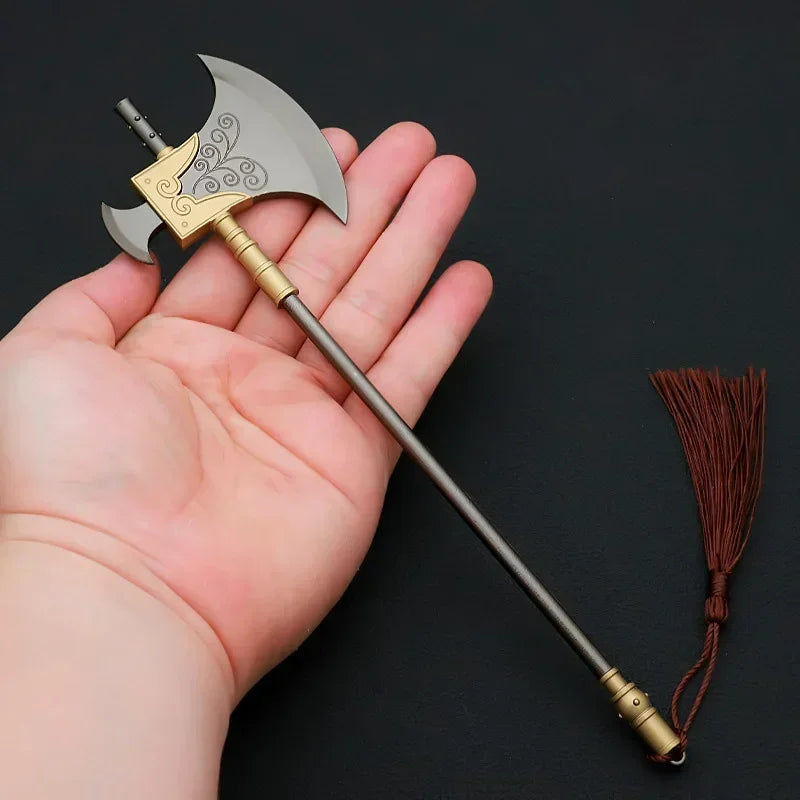 1 Real Water Margin Movies Periphery Weapons The Urgent Vanguard Axe 22cm Uncut Knife Metal Model Ax Cosplay Ax Gift Boys' Toys