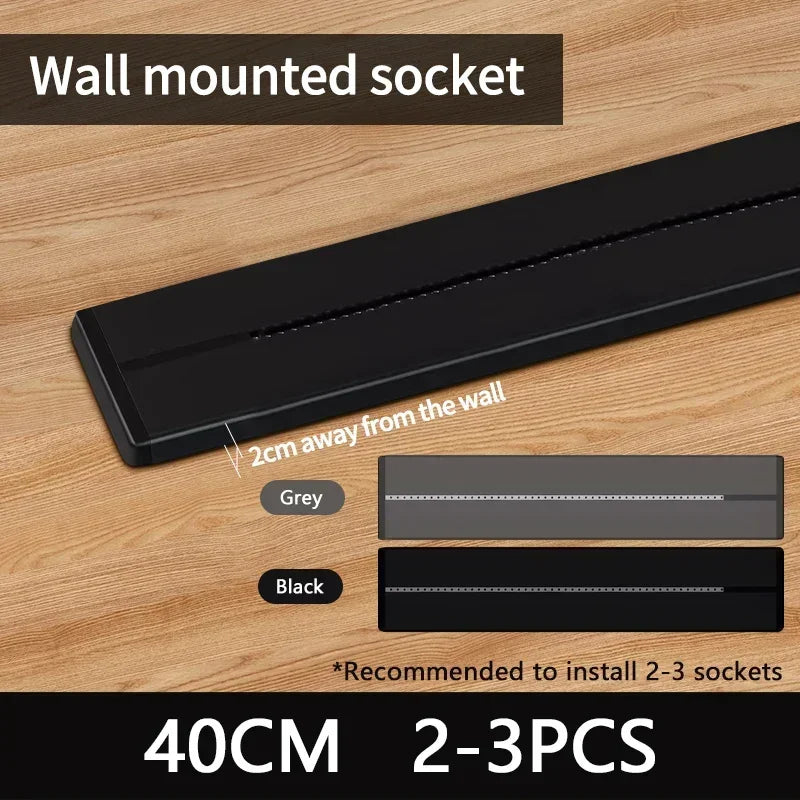 Wall Electrical Track Socket Home Kitchen Office Removable Extension Rail Socket Round Module Surface Mounted In The Countertop