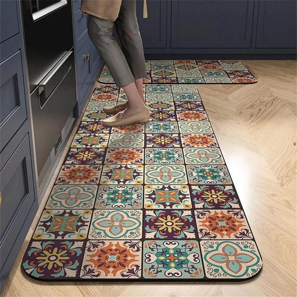 1 TAPIS de sol de cuisine imperméable, antidérapant, anti-saleté Tapis de pied Tapis de sol domestique Tapis long en velours cristal Tapis de porte 바닥 깔개