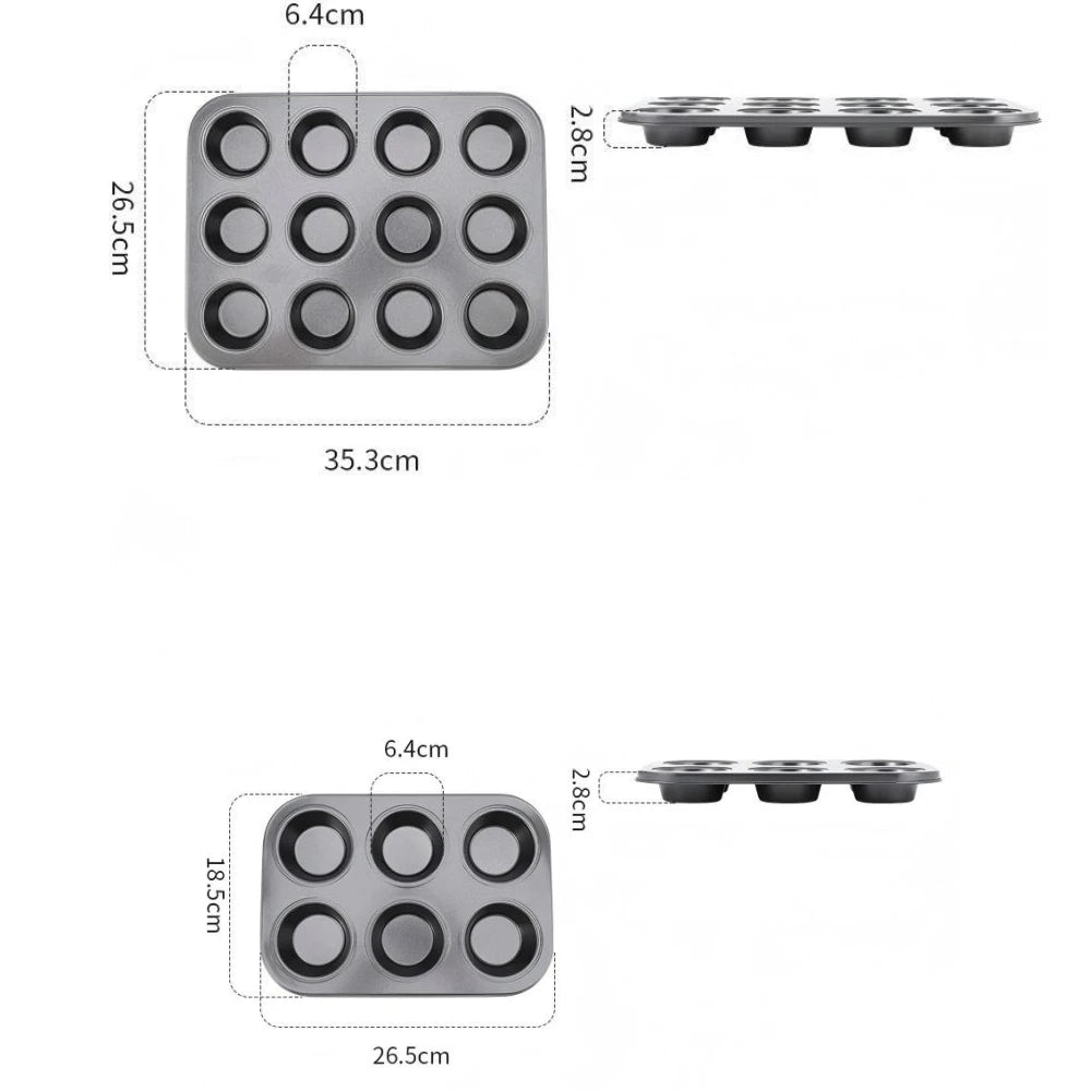 1pack Muffin Pan 6/12 Cups Square Cupcake Pan Muffin Tray Cupcake Mold Muffin Pan Carbon Steel Baking Pan Non Stick Bakeware