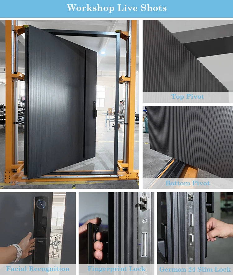 Moderne Aluminium-Haustür mit Milchglas, hochsichere Außentür, maßgefertigtes Design für Wohnvilla