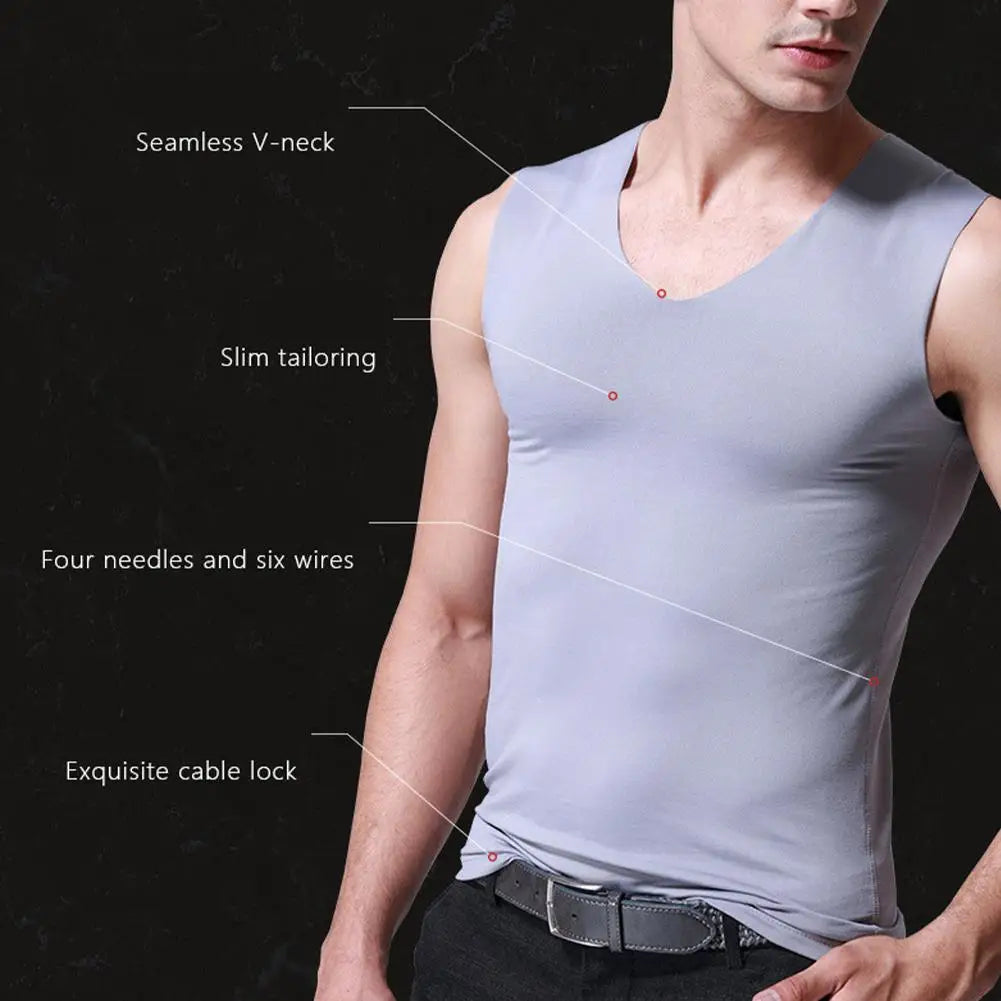 Lot de 3 slips pour homme en soie, débardeur, singlet de musculation de haute qualité, gilet sans manches ajusté, gaine amincissante, taille 5XL