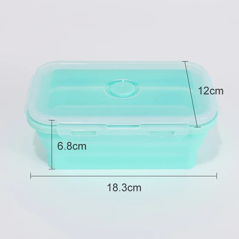 Boîtes de Conservation Alimentaire Pliables Boîte à Repas en Silicone avec Couvercle Bols Alimentaires Boîte à Repas Empilable pour Cuisine et Congélateur