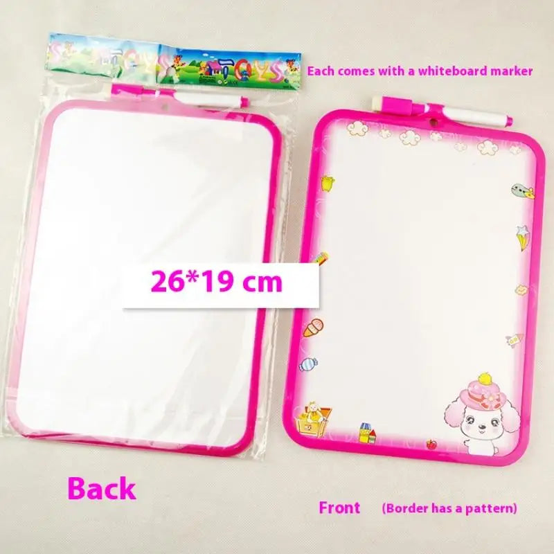 Tableau blanc pour enfants 26x19cm, effaçable à sec, cadre 4 couleurs, mini-tableau à dessin, petites ardoises à suspendre avec stylo