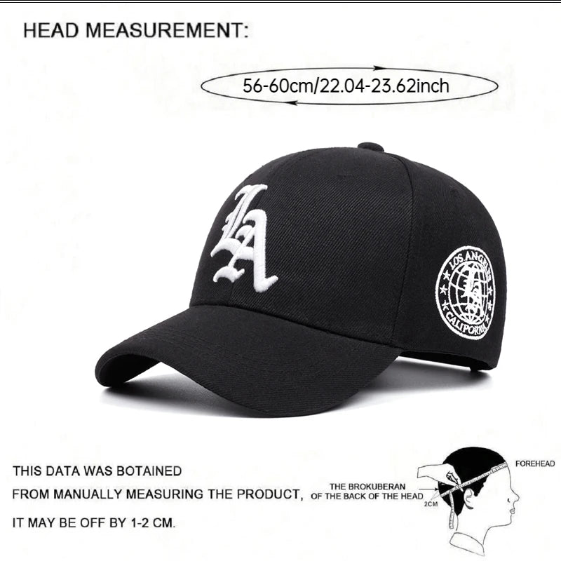 Casquette de baseball tendance pour femme, broderie latérale "New LA Letter" 2025, casquette décontractée pour homme, casquette pare-soleil de sport en plein air, casquette hip-hop