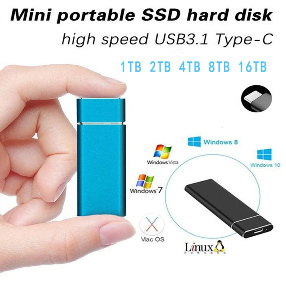 1TB 2TB 4TB External SSD Portable High Speed Solid State Drive USB3.2 Original for PC MAC Laptop