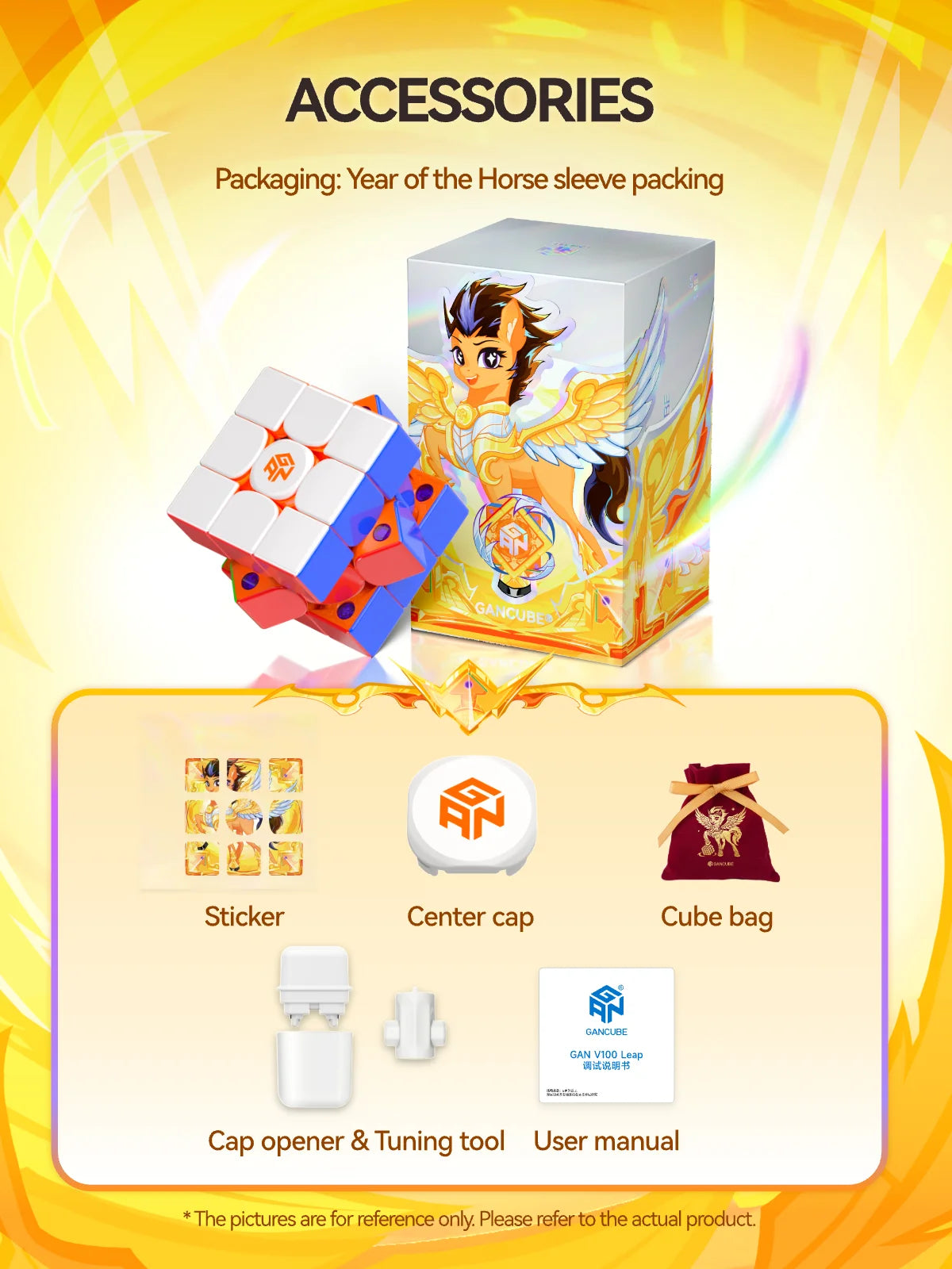 [JudyCube] GAN V100 Maglev UV 3X3 Magnetic Magic Cube Fidget Toys GAN V100 leap Year of the Horse Limited Edition Cubo Magico