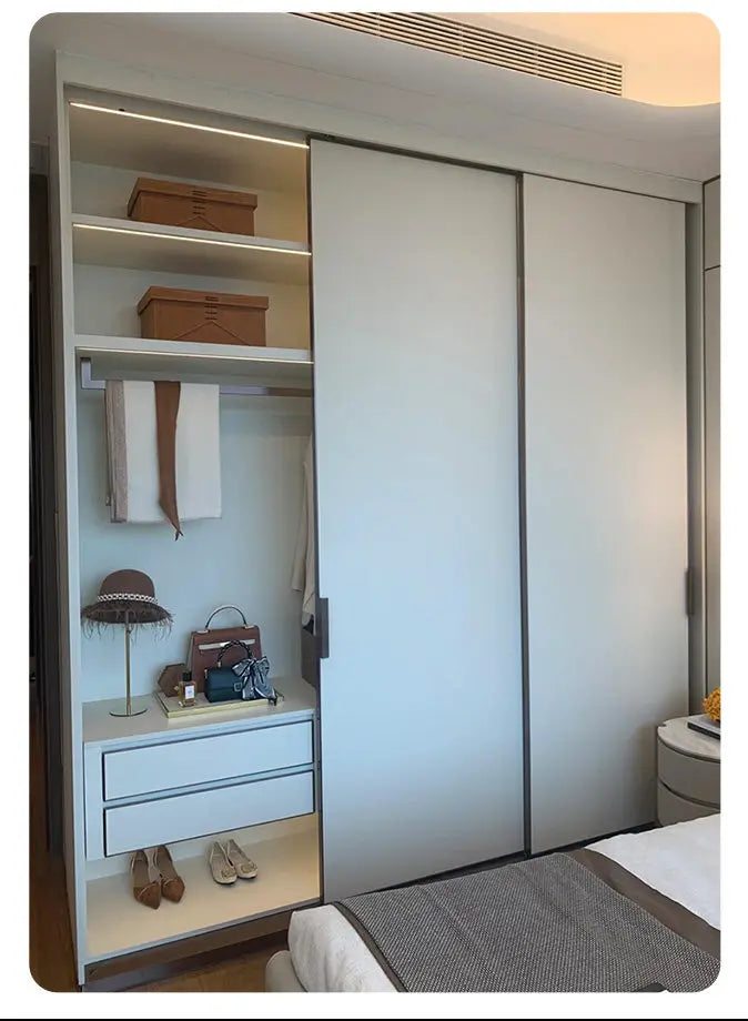 18-25 Board Without Lower Rail Wardrobe Hanging Sliding TV Cabinet Damping Buffer Wooden DoorTrack Sliding Pull-out Sliding Rail