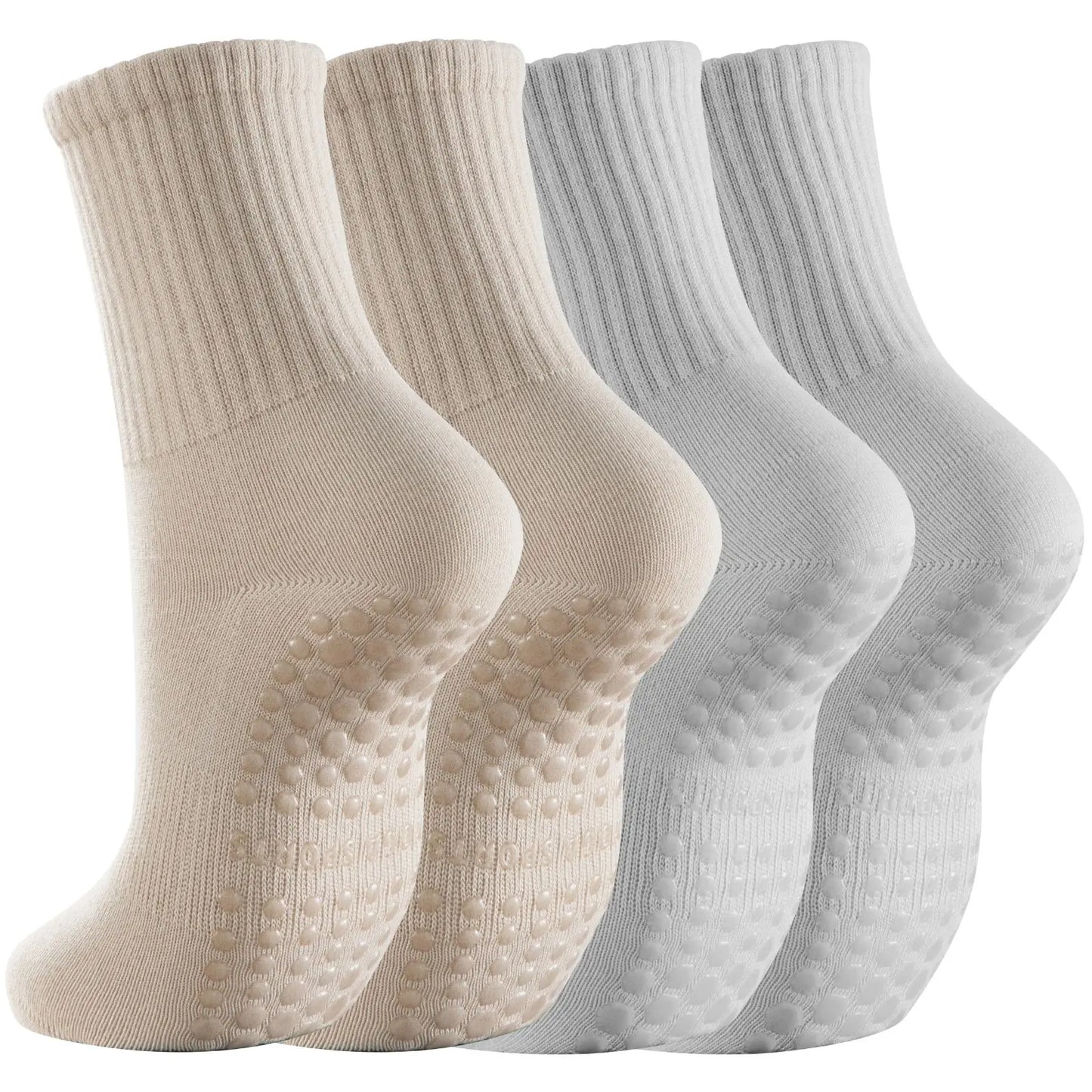 RMSWEETYIL 2 Paar Pilates Yoga Socken mit Noppen für Damen, rutschfeste Griffsocken für Tanz, Ballett, rutschfeste Übungs-Klebesocken für Damen