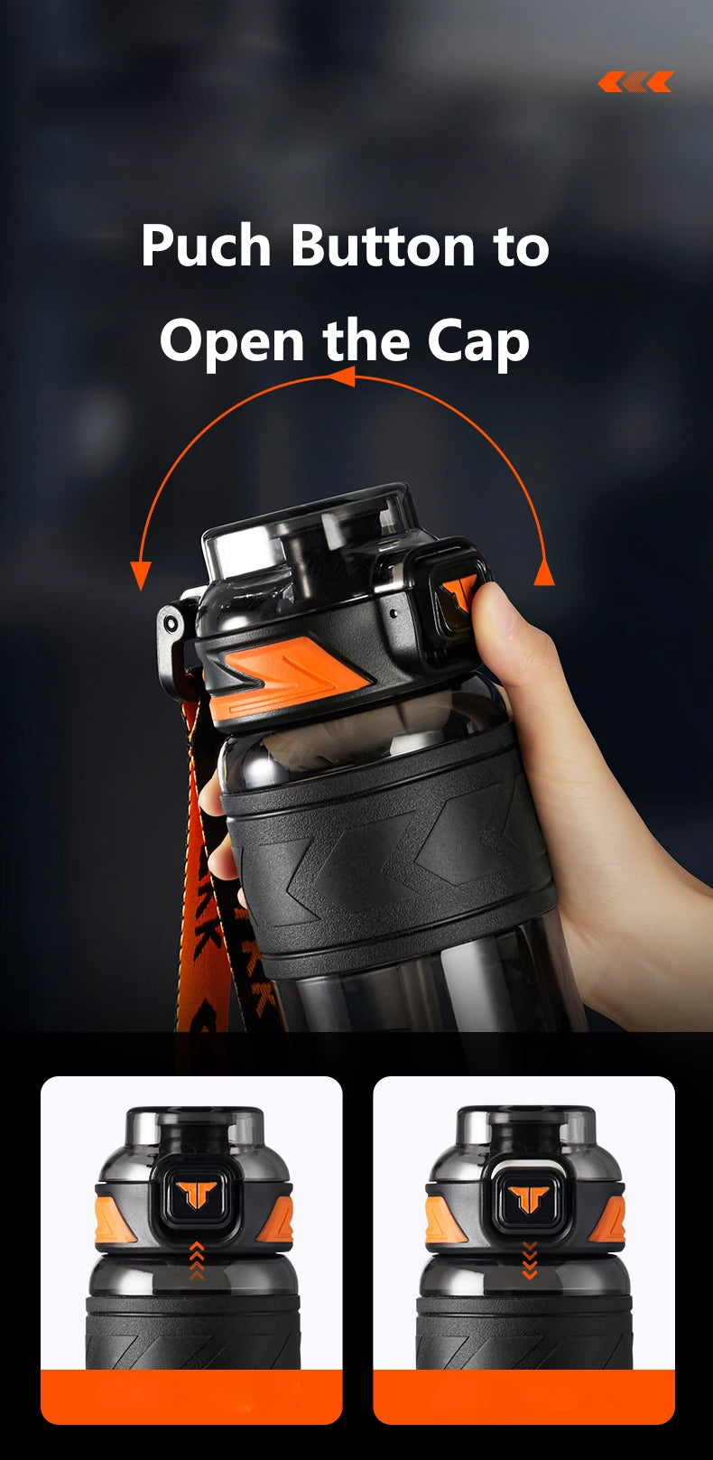 TKK 600/800/1000ml Sport-Trinkflasche Tritan BPA-frei Strohhalm Tragbar Auslaufsicher Kunststoff Trinkgeschirr Outdoor Fitness Kanne