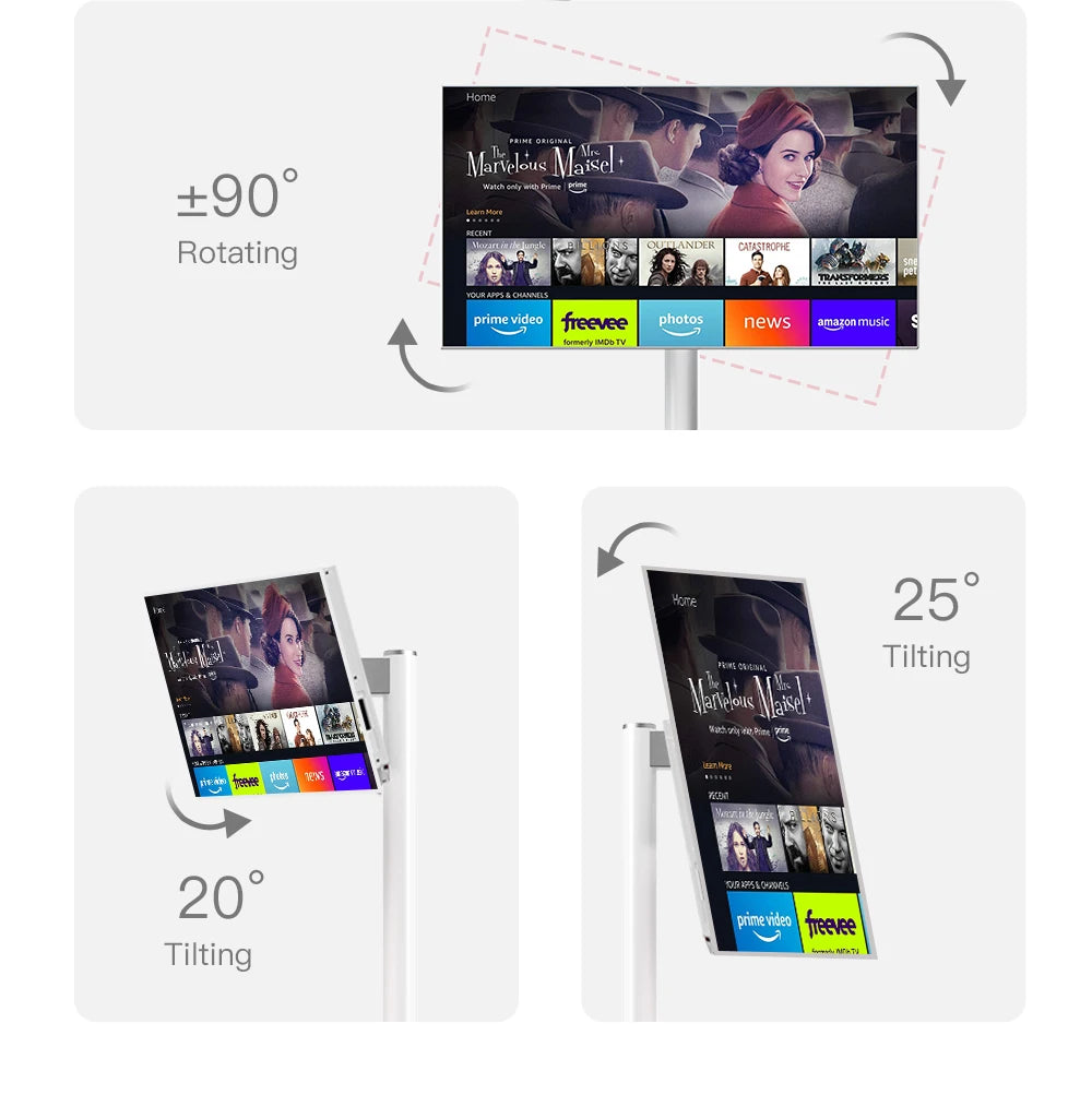 Android Tablet Smart Television in Cell Touch 21,5 Zoll LCD-Bildschirm Beweglicher kabelloser rollbarer Smart TV mit 5 Stunden Akkulaufzeit
