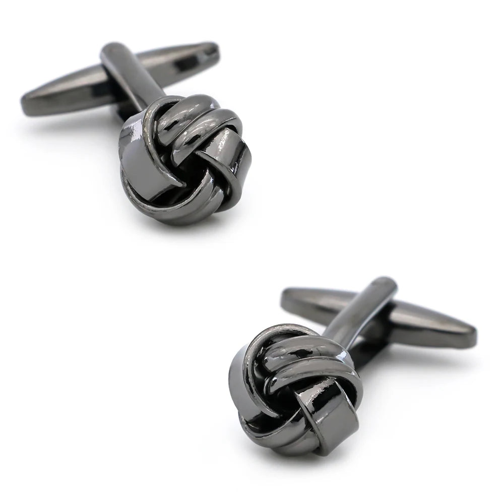 iGame Boutons de manchette nœud de mode en laiton de qualité design boule tressée pour mariage homme