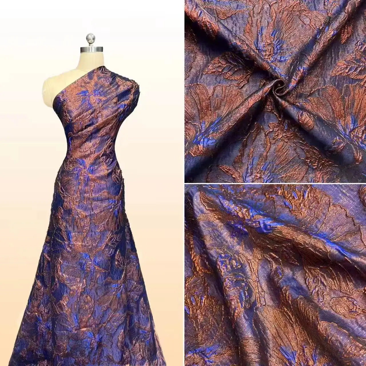 Hochwertiger Jacquard-Spitzenstoff 5 Yards Französischer Brokatstoff