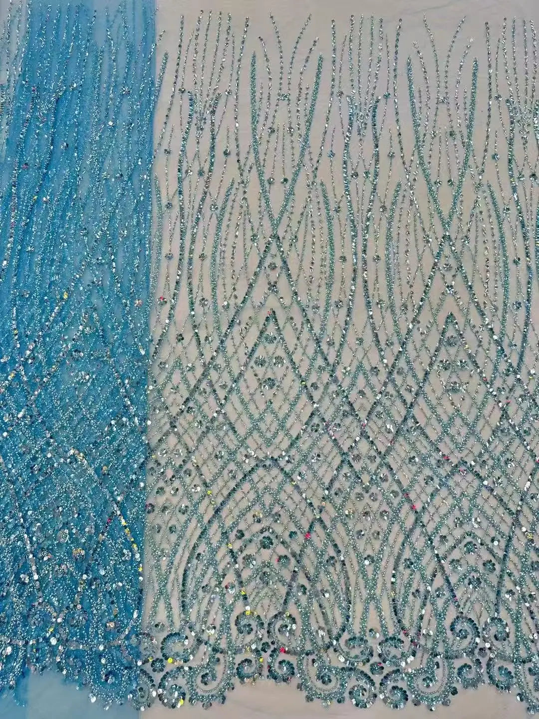 Tissus de dentelle africaine à paillettes Mode broderie nigériane Perles de tulle Tissu de dentelle de haute qualité pour la couture de robes de soirée