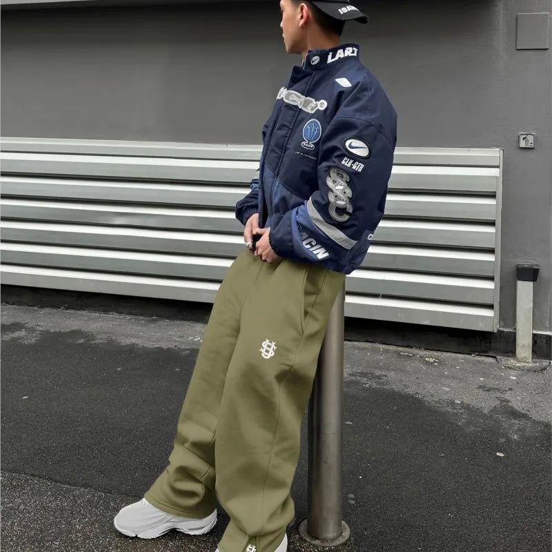 Embroidery Men Pants 2025 Autumn Winter hip-hop Casual Climbing Joggers Sweatpants New Fashion Hombre wide-leg Trousers Unisex