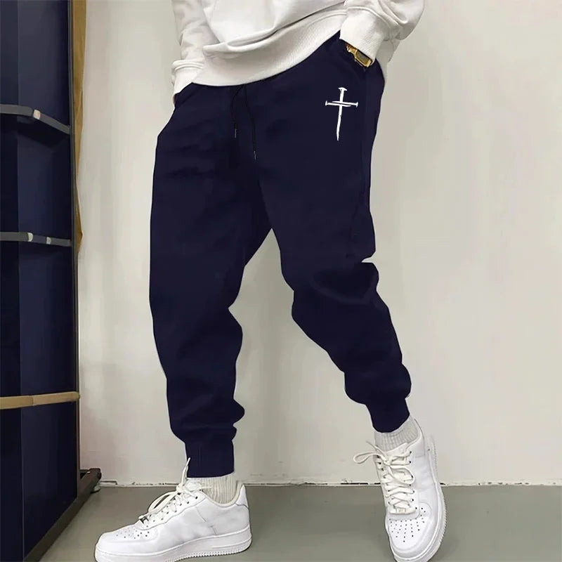 2025 Neu eingetroffene Herren-Sweatpants Hohe Qualität Herbst Winter Täglich Freizeit Sport Jogginghose Fitnessstudio Herren Cross Bedruckte Hose