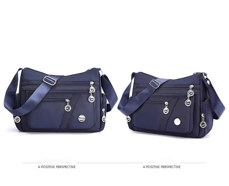 Damen Umhängetasche Wasserdichte Tragetasche Lässige Nylon Handtasche RFID Leichte Kuriertasche