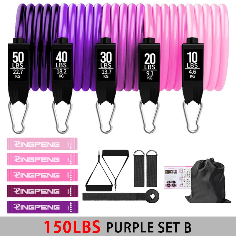 Fitness Widerstandsgummi Yoga Elastisches Band Upgrade Trainingsstange Set Pilates Training Übungsfitnessgeräte Zugseil