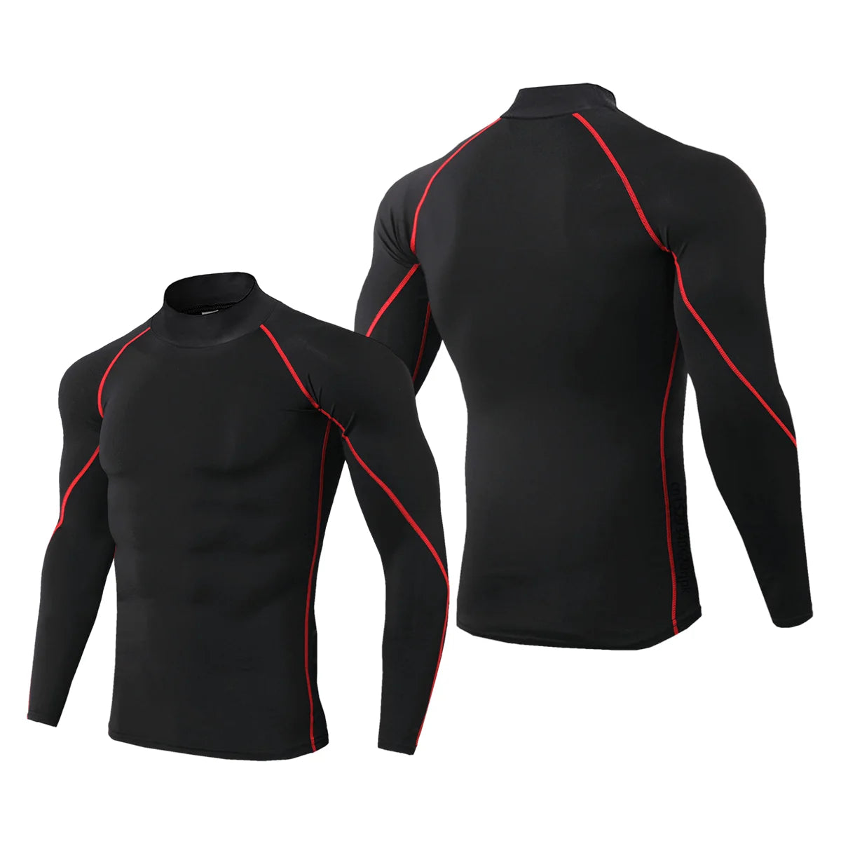 Sport T-Shirt Herren Kompressions Laufshirt Elastisches Langarm Fitness Sport-Top Gym Workout Unterhemd Sportbekleidung