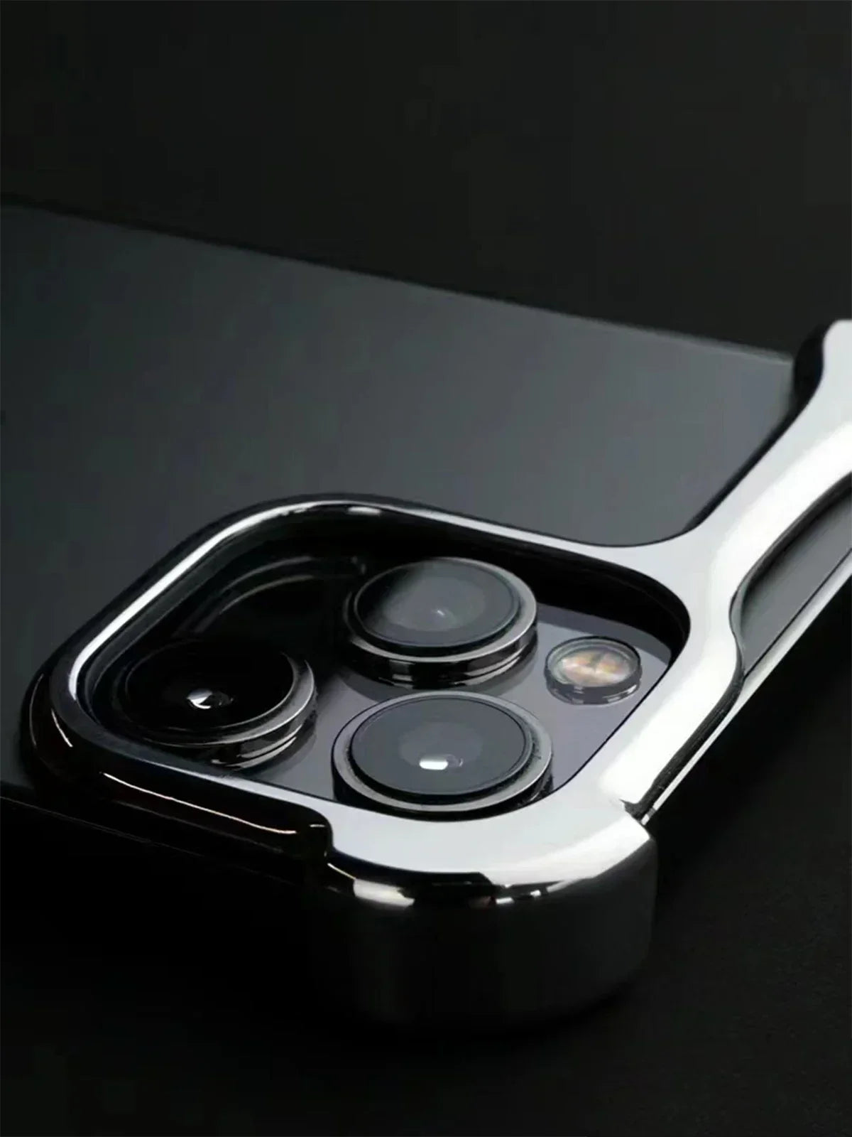 Unregelmäßige Metallstoßfänger Handyhülle für iPhone 17 16 15 14 13 12 Pro Max Plus Linsenfilmschutz Nackte Aluminium Stoßfeste Abdeckung
