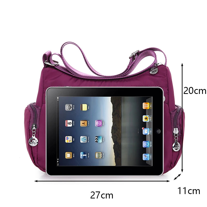 Damen Umhängetasche Wasserdichte Tragetasche Lässige Nylon Handtasche RFID Leichte Kuriertasche