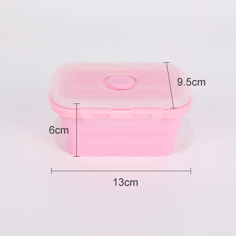 Boîtes de Conservation Alimentaire Pliables Boîte à Repas en Silicone avec Couvercle Bols Alimentaires Boîte à Repas Empilable pour Cuisine et Congélateur