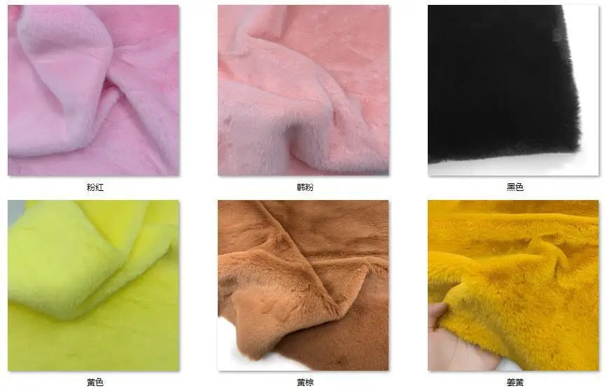 10mm Pile Length Fur Fabric Polyester Imitation Fur Fabrics Handmade DIY Encryption Thickening Fake Rabbit Hair Fur Plush Fabric