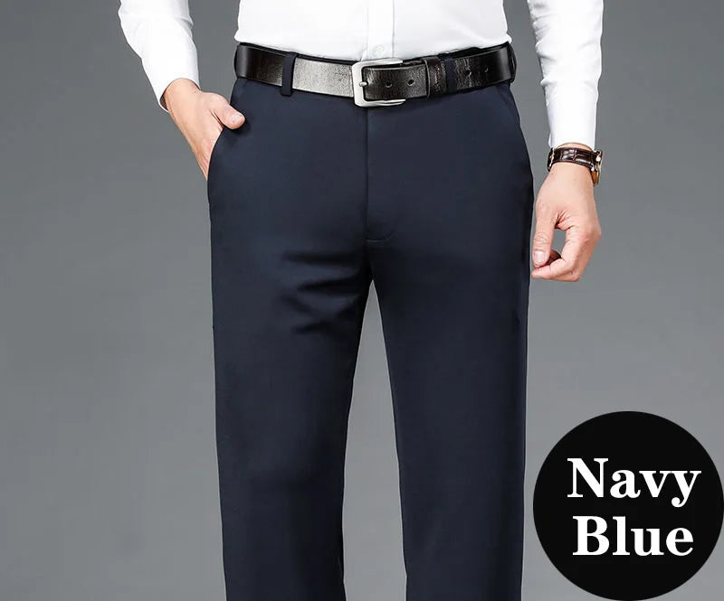 Herren große Größen klassische Anzughose hohe Elastizität knitterarm elegant leger gerades Bein Business Alltagshose