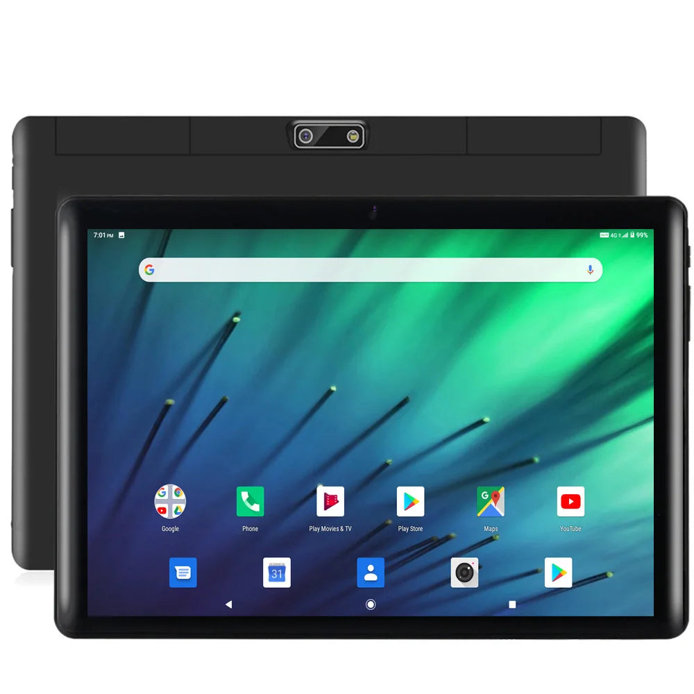 Tablette PC 10,1 Pouces Octa Core Version Globale 4Go RAM 64Go ROM Google Play Double Appareil Photo Double SIM Appel Téléphonique Bluetooth Wifi